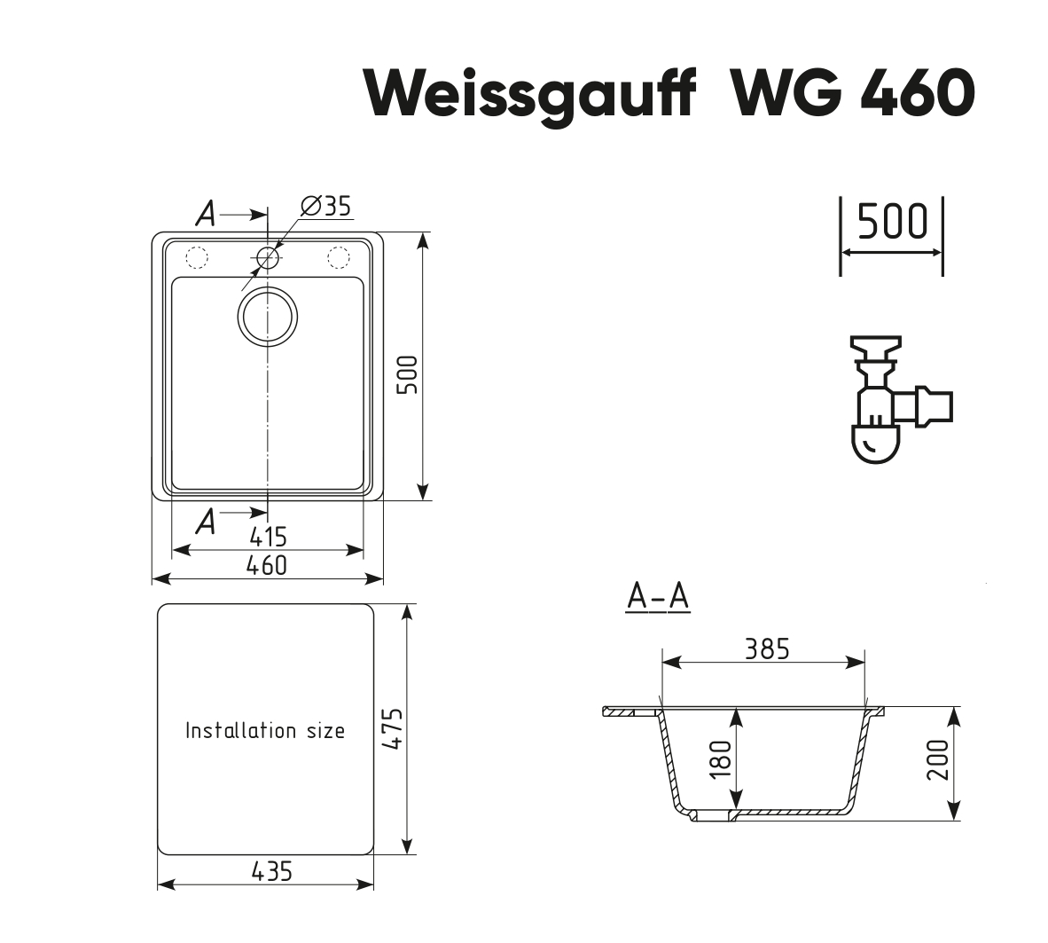 Мойка Weissgauff WG 46005 Gray  с доставкой в е .