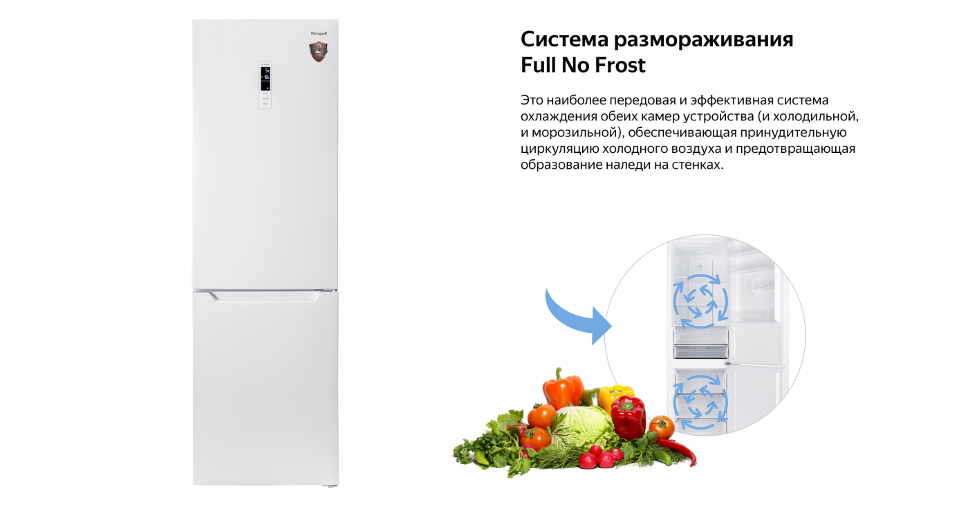 Отдельностоящий холодильник с инвертором Weissgauff WRK 2000 WNF DC Inverter