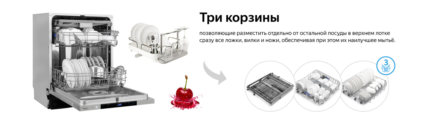 Встраиваемая посудомоечная машина с лучом на полу, авто-открыванием и инвертором Weissgauff BDW 6150 Touch DC Inverter (модификация 2024 года)