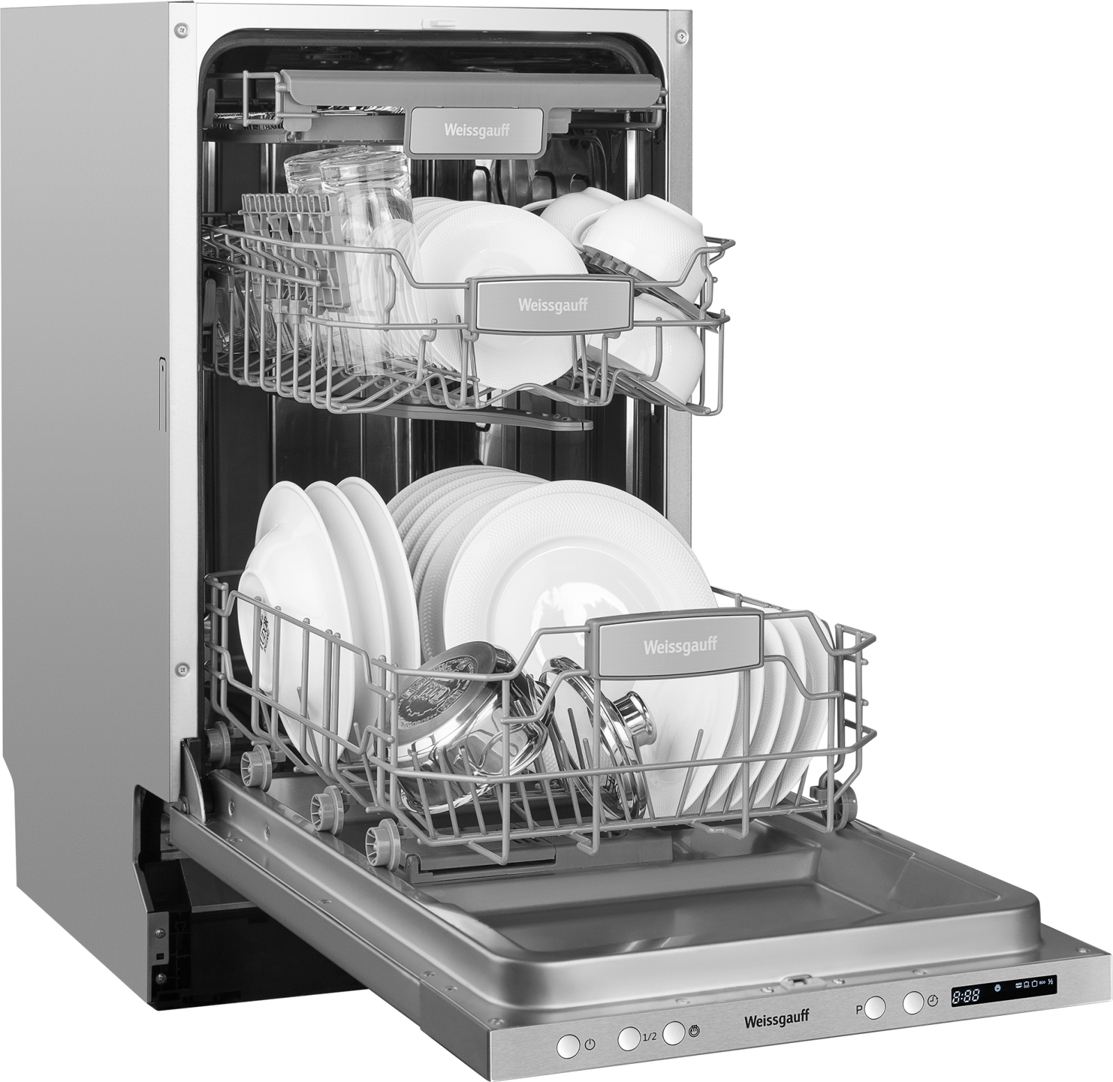 встраиваемая посудомоечная машина 45 см weissgauff bdw 4138 d