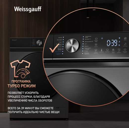 C��������� ������ � ���������� � ����� Weissgauff WM 47147 DC Inverter Steam Silver