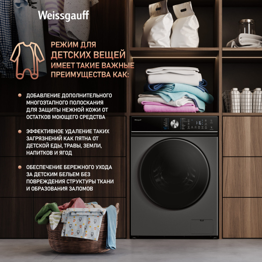 C��������� ������ � ���������� � ����� Weissgauff WM 47147 DC Inverter Steam Silver
