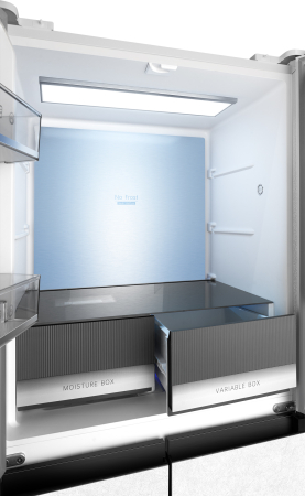 ��������������� ����������� � ���������� Weissgauff WCD 450 White Rock Glass NoFrost Inverter