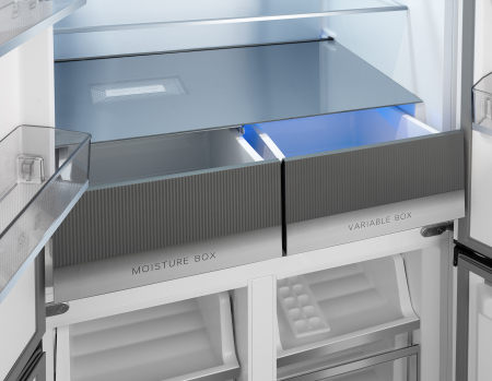 ��������������� ����������� � ���������� Weissgauff WCD 450 White Rock Glass NoFrost Inverter