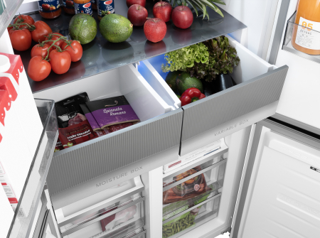 ��������������� ����������� � ���������� Weissgauff WCD 450 White Rock Glass NoFrost Inverter