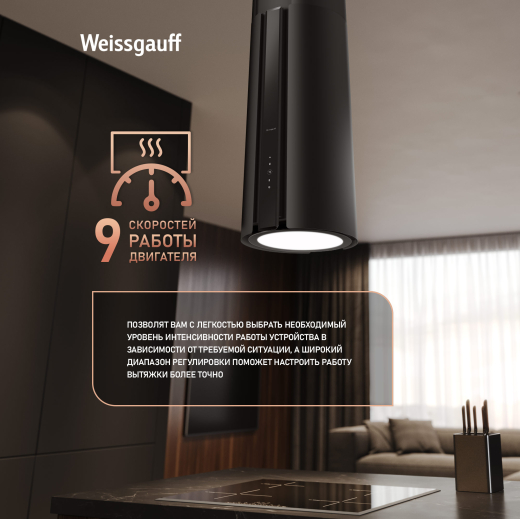 �������� ��������� ������� � ���������� Weissgauff Sun 1400 Island BLDC Black