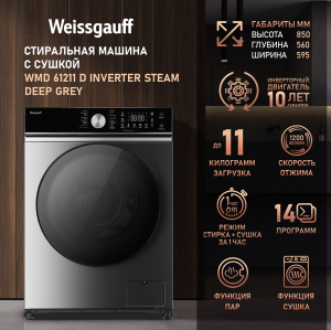    ,    Weissgauff WMD 61211 D Inverter Steam Deep Grey