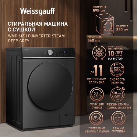 ���������� ������ � ������, ���������� � ����� Weissgauff WMD 61211 D Inverter Steam Deep Grey