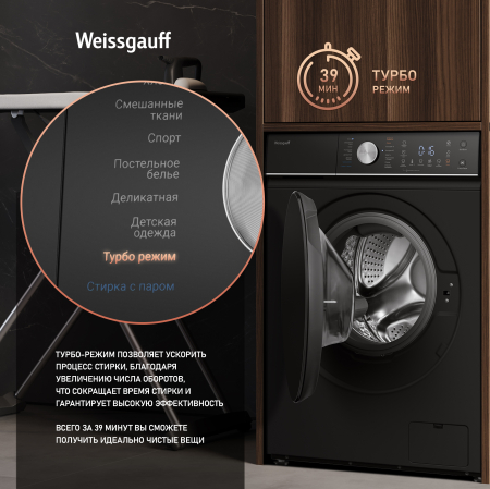 ���������� ������ � ������, ���������� � ����� Weissgauff WMD 61211 D Inverter Steam Matt Black