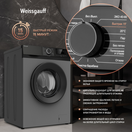 C��������� ������ � ���������� � ����� Weissgauff WM 45127 DC Inverter Steam Grey