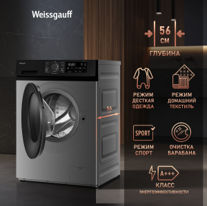 C      Weissgauff WM 601411 Inverter Steam Grey