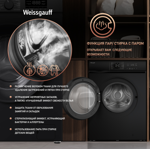 C��������� ������ � ���������� � ����� Weissgauff WM 39106 Inverter Steam Black