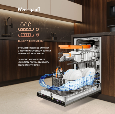 ������������ ������������� ������ � ��������� ������� �� ����, ����-����������� � ���������� Weissgauff BDW 4538 Touch Inverter Autoopen Timer Floor