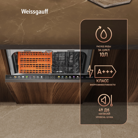 ������������ ������������� ������ � ��������� ������� �� ����, ����-����������� � ���������� Weissgauff BDW 4538 Touch Inverter Autoopen Timer Floor