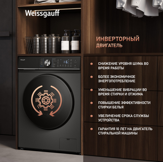 C��������� ������ � ���������� � ����� Weissgauff WM 47148 DC Inverter Steam Deep Grey