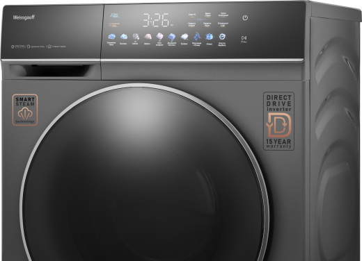 C��������� ������ � ������ �������� ���������� � ����� Weissgauff WM 62210 Direct Drive Touch Inverter Steam Grey