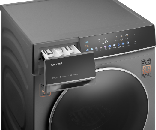C��������� ������ � ������ �������� ���������� � ����� Weissgauff WM 62210 Direct Drive Touch Inverter Steam Grey