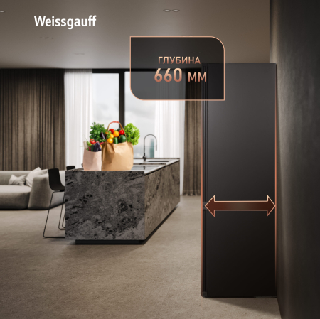 ��������������� ����������� � ���������� Weissgauff WRK 2010 D Inverter NoFrost Black Soft Close