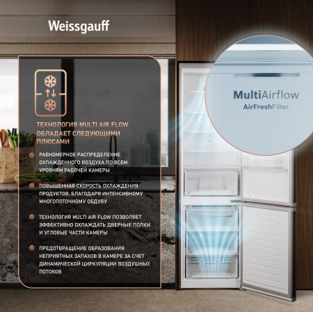 ��������������� ����������� � ���������� Weissgauff WRK 2010 D Inverter NoFrost Inox