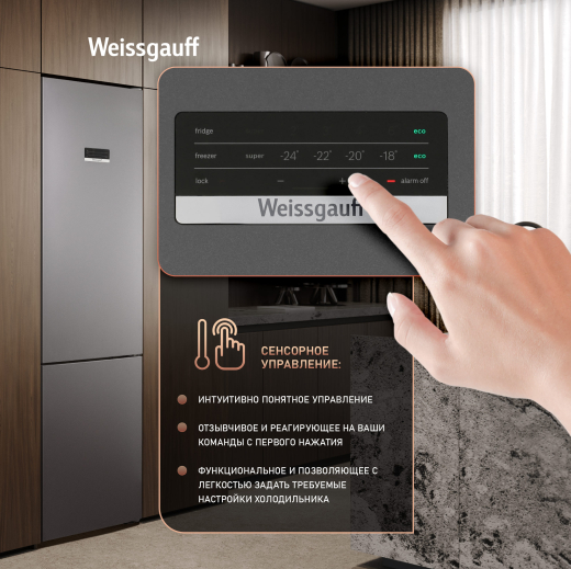 ��������������� ����������� � ���������� Weissgauff WRK 2010 D Inverter NoFrost Dark Grey