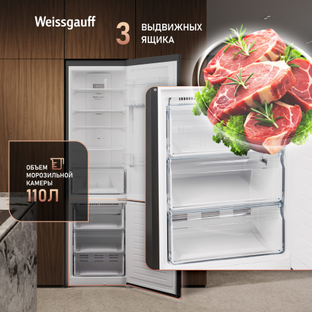 ��������������� ����������� � ���������� Weissgauff WRK 2010 D Inverter NoFrost Black