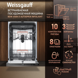 ������������ ������������� ������ � ����� �� ���� � ����-����������� Weissgauff BDW 4508 D Autoopen Infolight