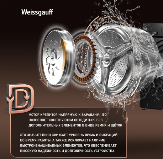 C��������� ������ � ������ ��������, ���������� � ����� Weissgauff WM 45127 Direct Drive Inverter Steam Black
