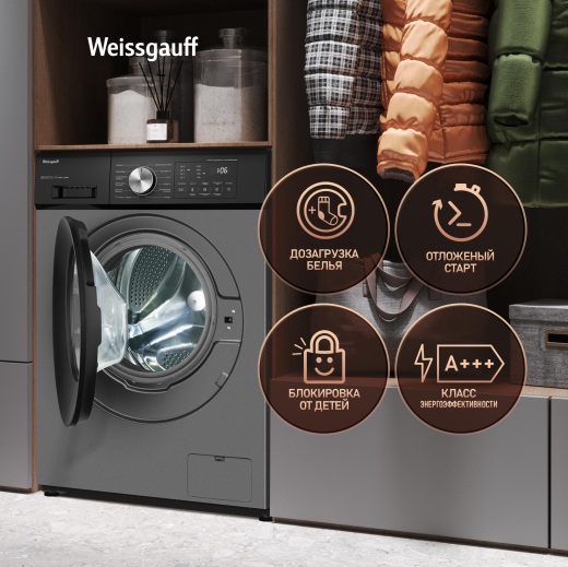 C��������� ������ � ������ ��������, ���������� � ����� Weissgauff WM 45127 Direct Drive Inverter Steam Deep Grey