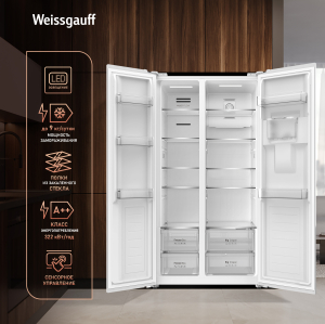 ��������������� ����������� � ���������� � ������� ���� Weissgauff WSBS 590 Inverter NoFrost Water Dispenser White