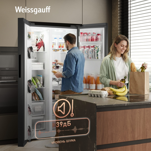��������������� ����������� � ���������� Weissgauff WSBS 550 Inverter NoFrost Dark Grey