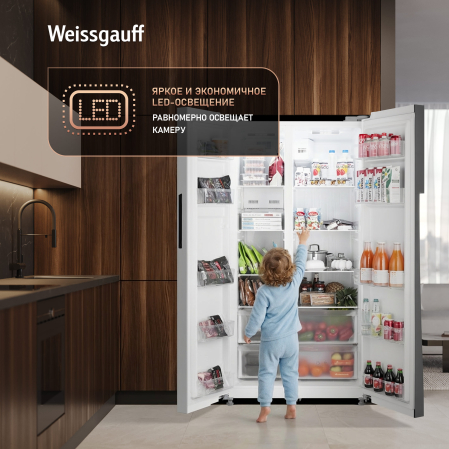 ��������������� ����������� � ���������� Weissgauff  WSBS 550 Inverter NoFrost White