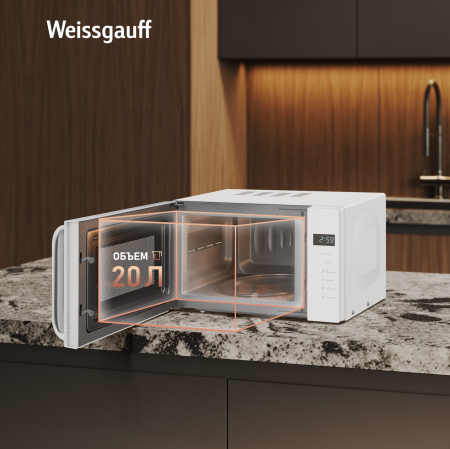 ������������� ���� Weissgauff MWO-430 White Glass