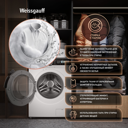 C��������� ������ � ���������� � ����� Weissgauff WM 45148 Color Touch Inverter Steam