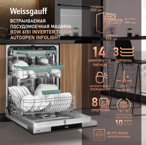 ������������ ������������� ������ � ����� �� ����, ����-����������� � ���������� Weissgauff BDW 6151 Inverter Touch AutoOpen Infolight