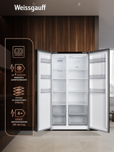 ��������������� ����������� � ���������� Weissgauff WSBS 550 Built-in NoFrost Inverter Black