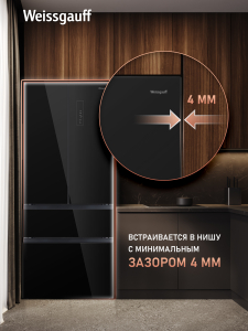 ��������������� ����������� Weissgauff WFD 450 Built-in Inverter NoFrost Black Glass