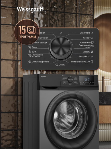 ���������� ������ � ���������� � ����� Weissgauff WM 4947 DC Inverter Steam Grey