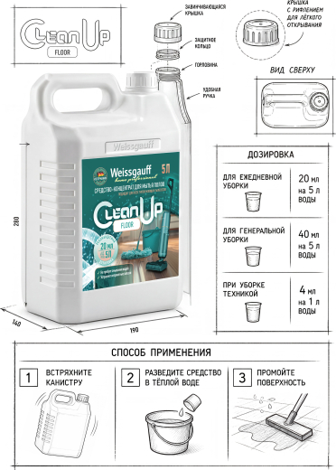 ��������-���������� ��� ����� ����� Weissgauff CleanUp Floor, 5 �