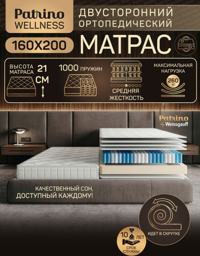 ������ �������������� ������������ � ������ Patrino Wellness 160�200 ��