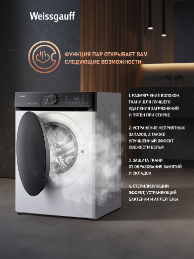 C��������� ������ � ������ ��������, ���������� � ����� Weissgauff WM 59411 Direct Drive Inverter Steam
