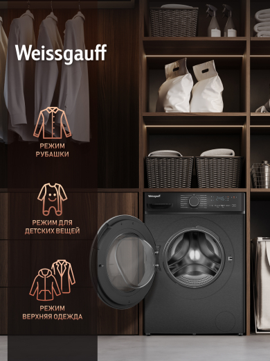 C��������� ������ � ���������� � ����� Weissgauff WM 4627 Touch Inverter Steam Grey