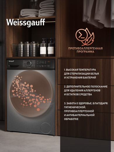 C��������� ������ � ���������� � ����� Weissgauff WM 4627 Touch Inverter Steam Grey