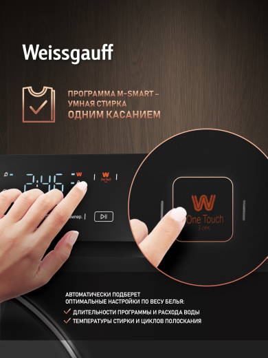 C��������� ������ � ���������� � ����� Weissgauff WM 4627 Touch Inverter Steam Black