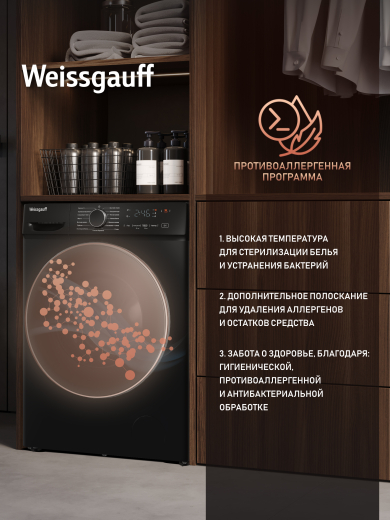 C��������� ������ � ���������� � ����� Weissgauff WM 4627 Touch Inverter Steam Black