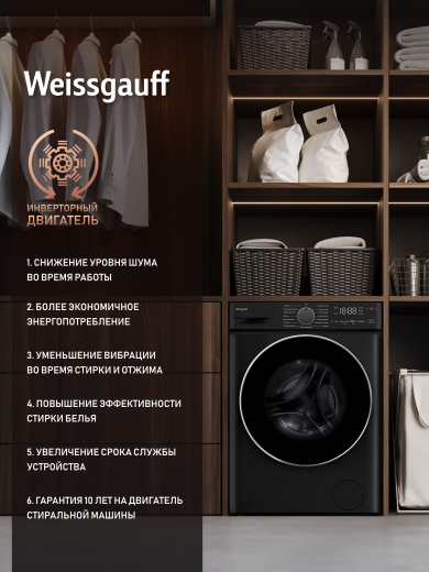 C��������� ������ � ���������� � ����� Weissgauff WM 4627 Touch Inverter Steam Black