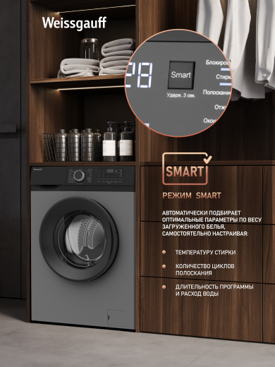 C��������� ������ � ���������� � ����� Weissgauff WM 45127 DC Inverter Steam Grey