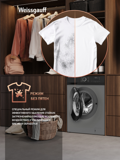C��������� ������ � ���������� � ����� Weissgauff WM 45127 DC Inverter Steam Grey
