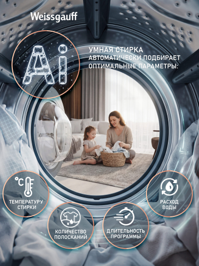 C��������� ������ � ���������� � ����� Weissgauff WM 39107 Full Touch Inverter Steam Black