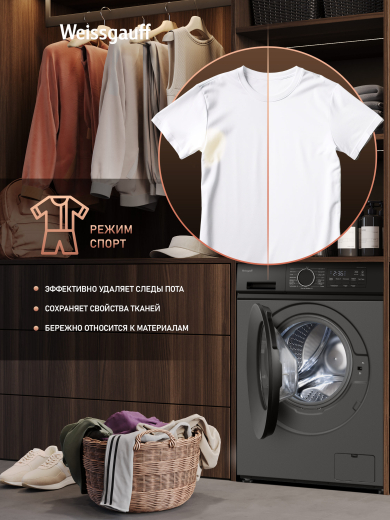 C��������� ������ � ���������� � ����� Weissgauff WM 48128 Inverter Steam Grey