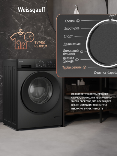 C��������� ������ � ���������� � ����� Weissgauff WM 601411 Inverter Steam Grey